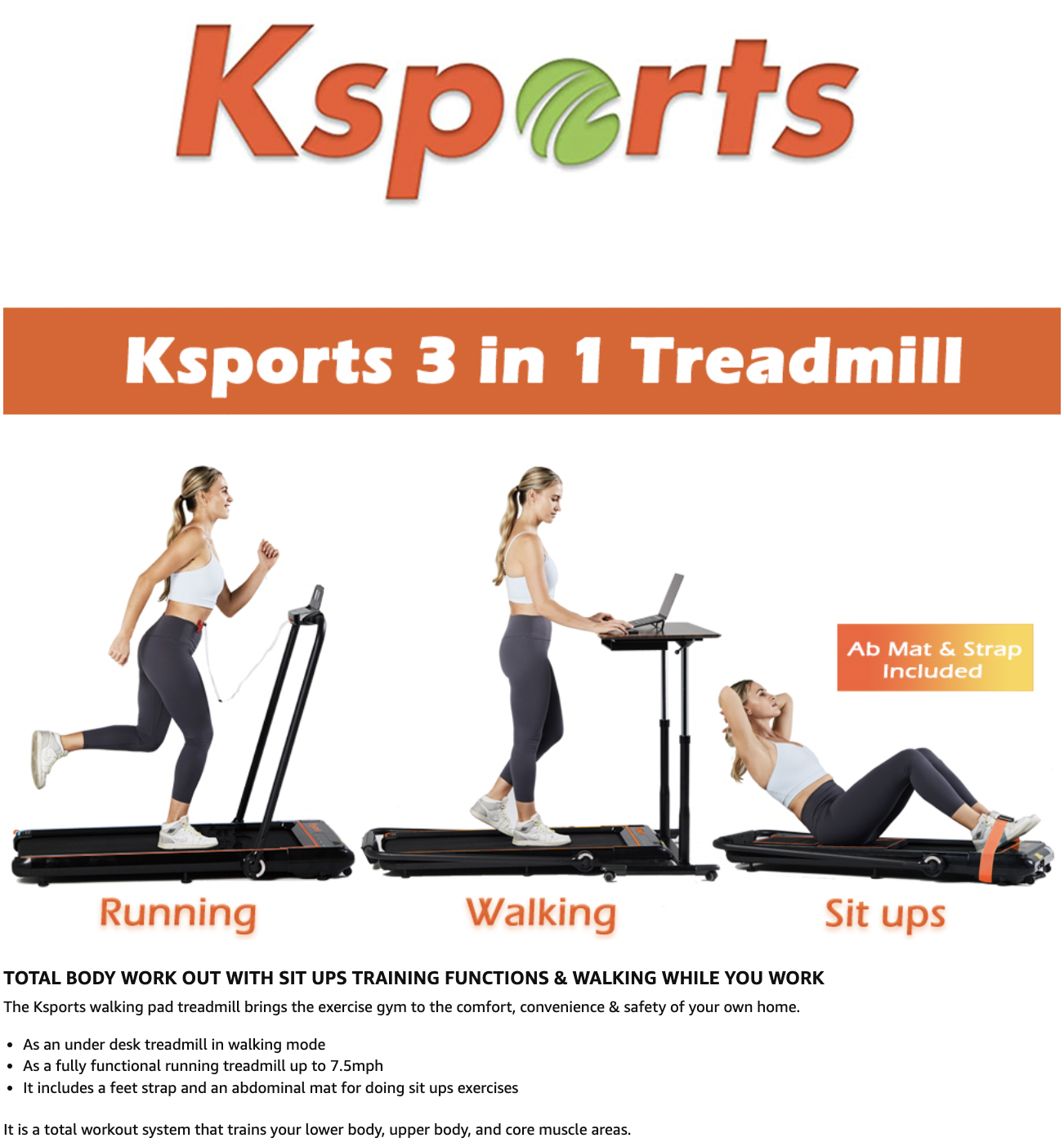 3 in 1 treadmill sale